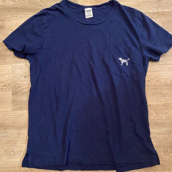 Victoria’s Secret PINK Navy bling sequin logo shirt - Picture 2 of 6